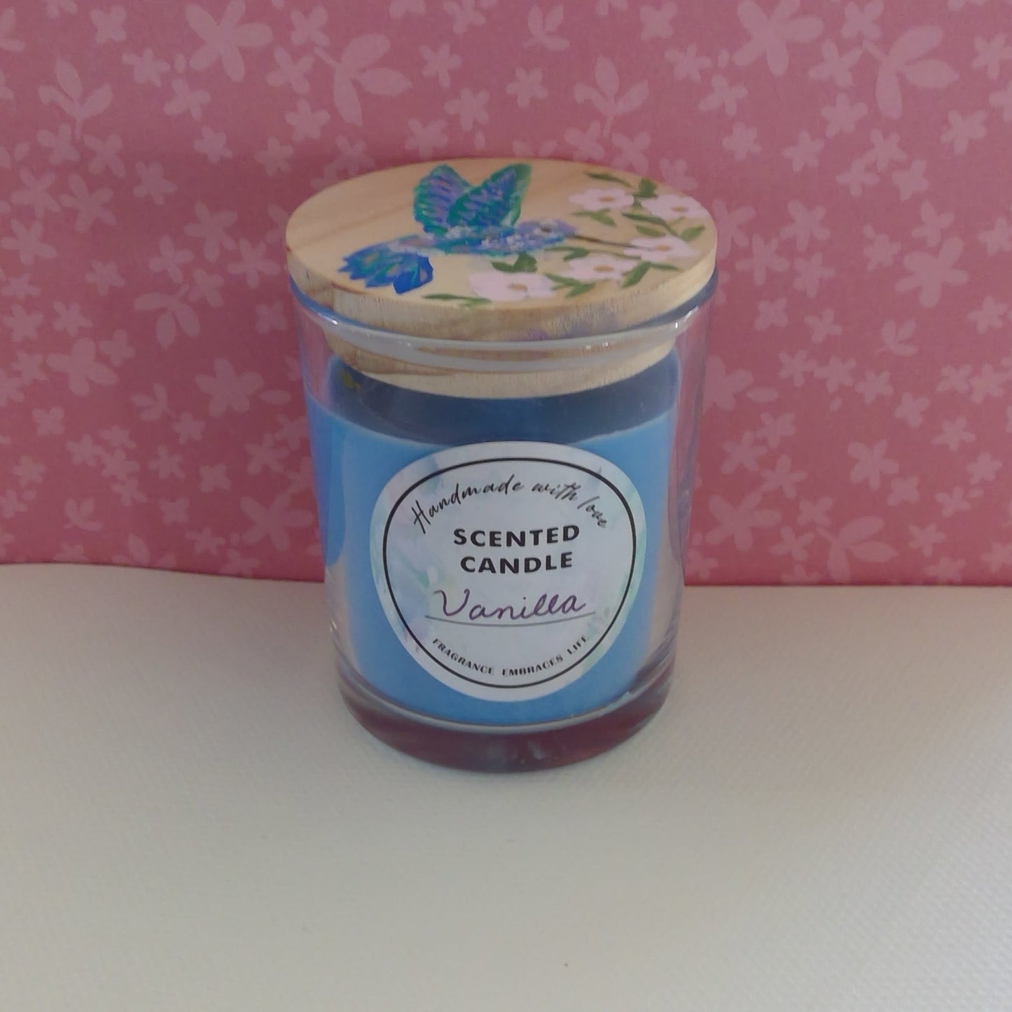 Painted Vanilla Candle