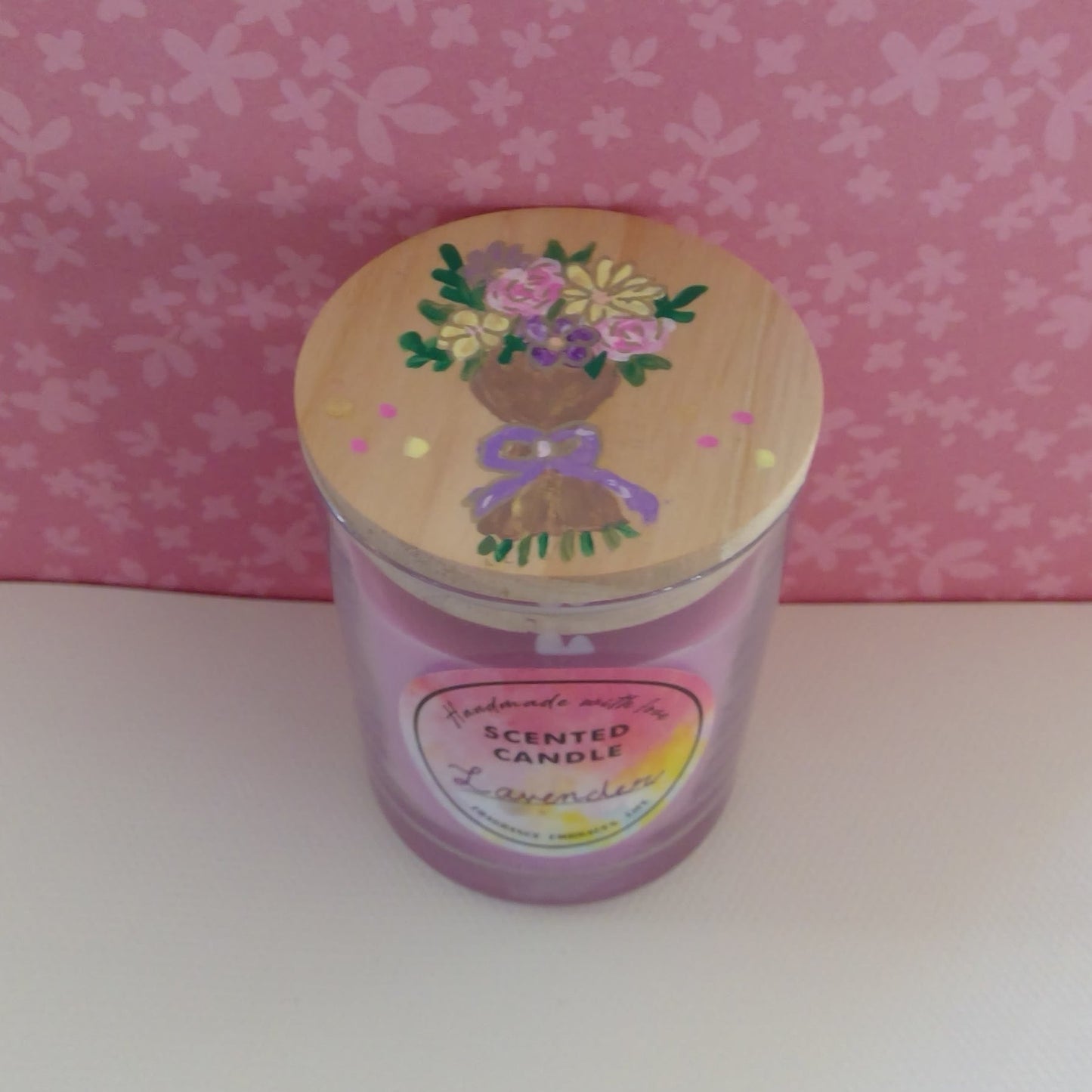Painted Lavender Candle