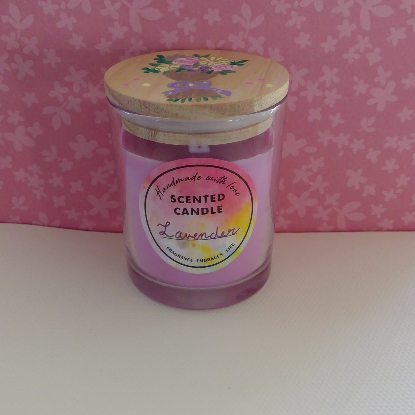 Painted Lavender Candle