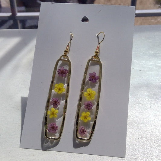 "Violet & Daffodils" Earrings
