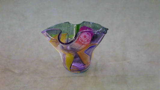 Abstract Colors Wavy Vase