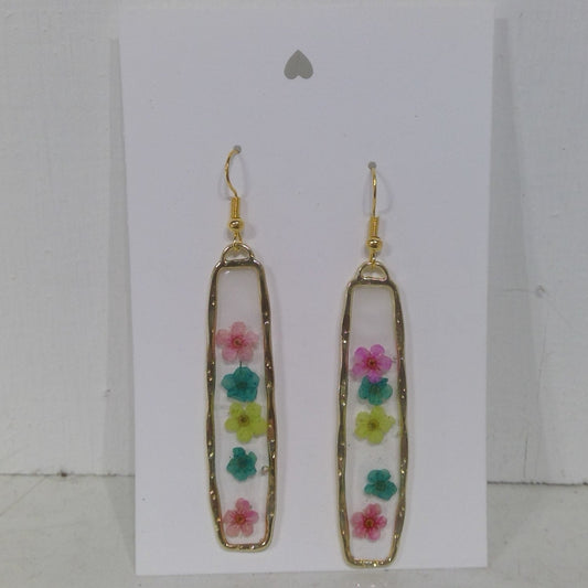 "Summer's Blossoms" Pressed Flower Earrings