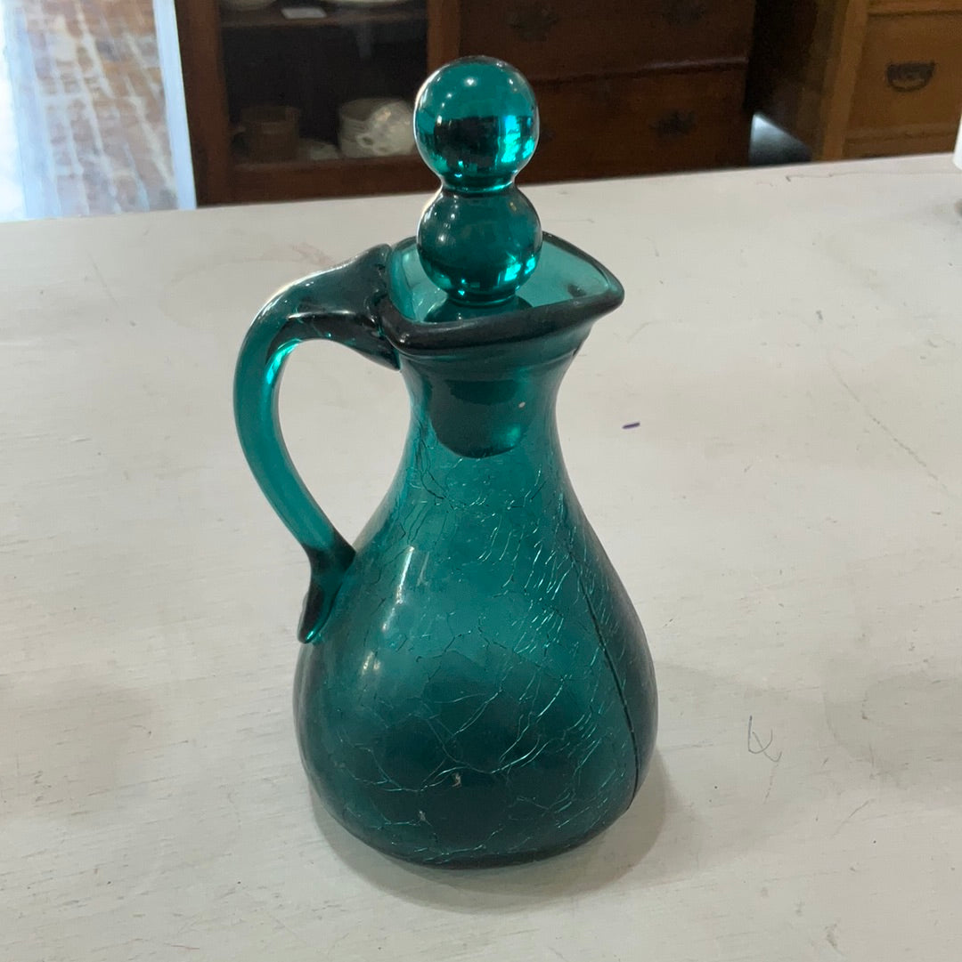 Vintage Blue Syrup Bottle