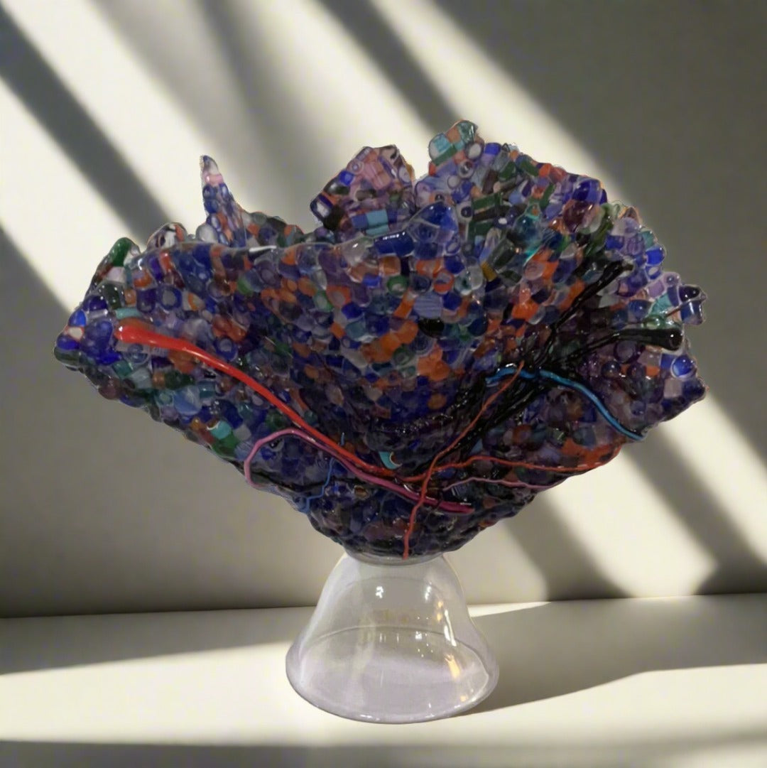 Abstract Fused Glass Sculpture