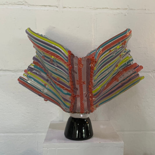 Striped Cane Glass Sculpture