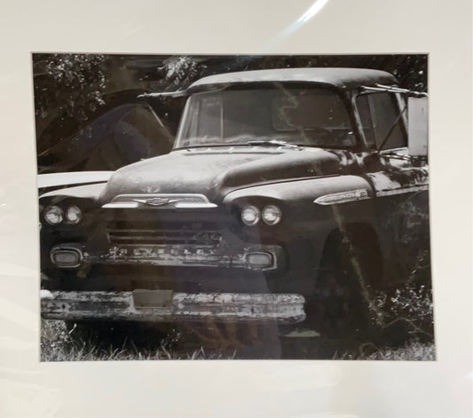 Rusty Old Truck Sitting in Grass Print