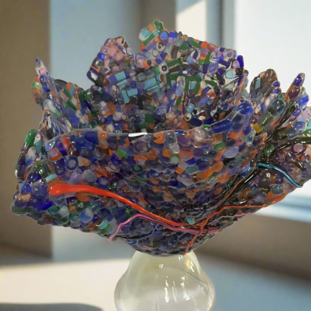 Abstract Fused Glass Sculpture