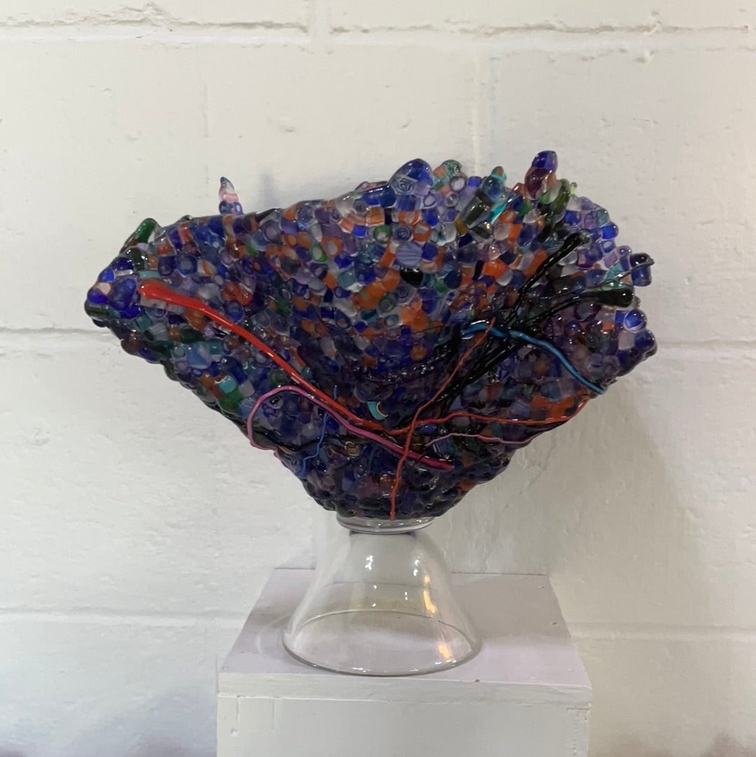 Abstract Fused Glass Sculpture