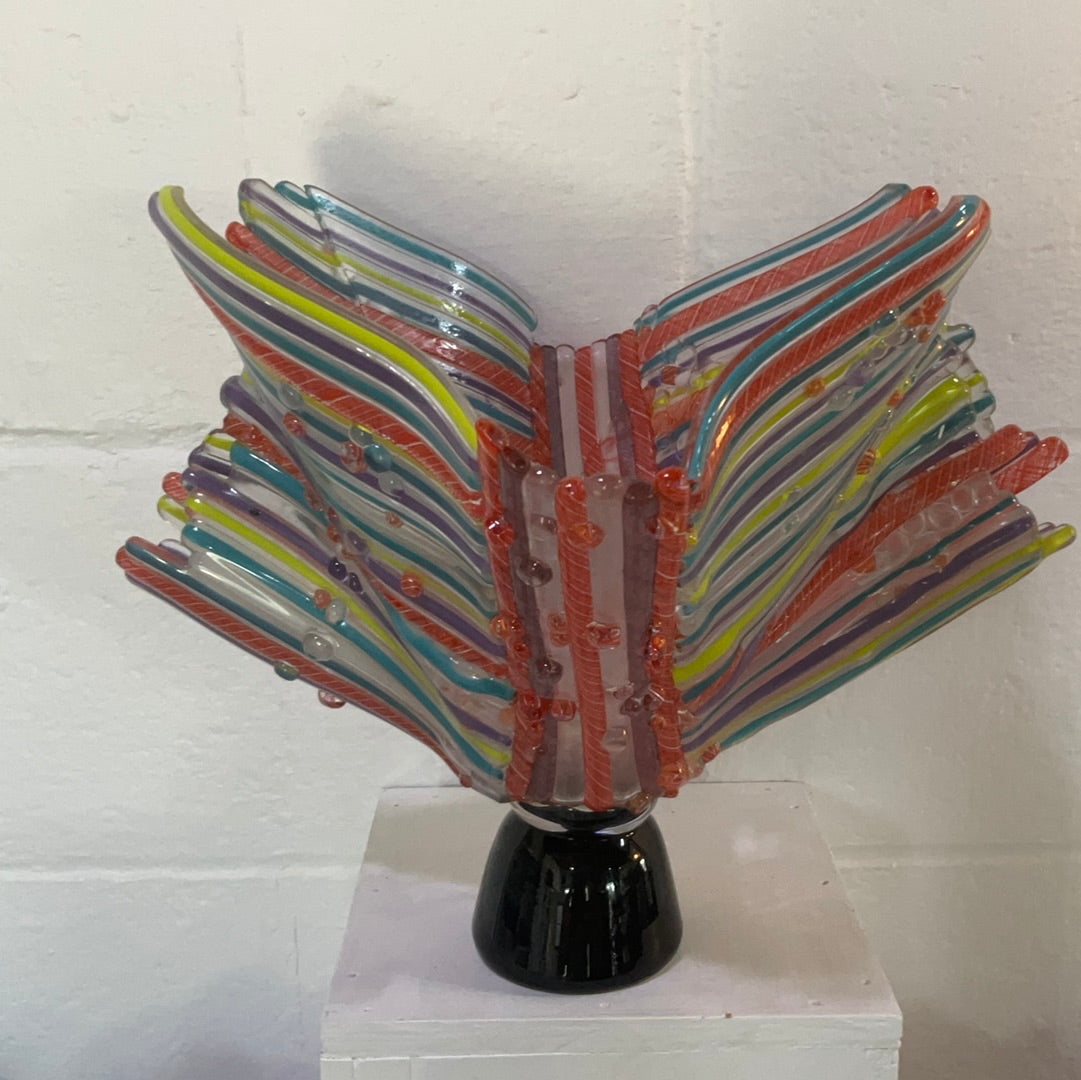 Striped Cane Glass Sculpture